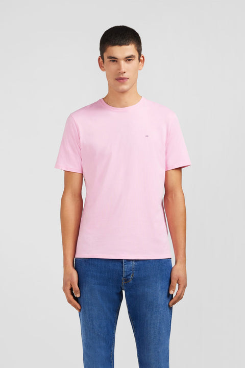 T-shirt rose col rond à manches courtes - Image 1