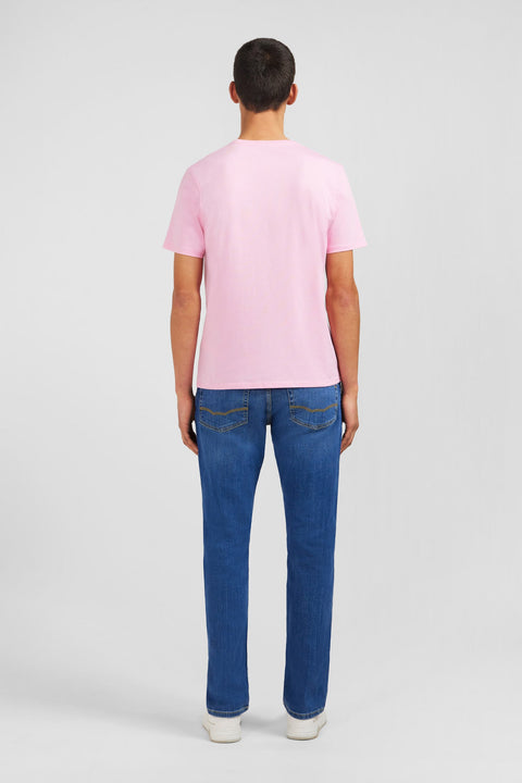 T-shirt rose col rond à manches courtes - Image 3