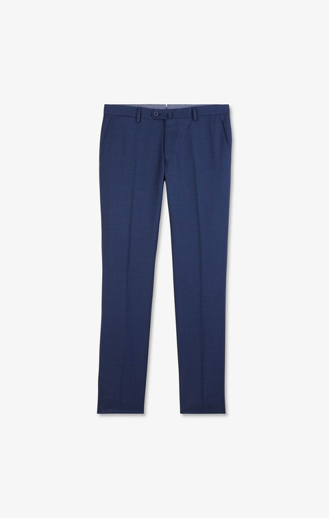 Pantalon slim bleu en laine à plis cassés - Image 2