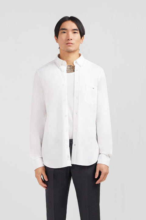 Chemise en coton pinpoint blanc - Image 1