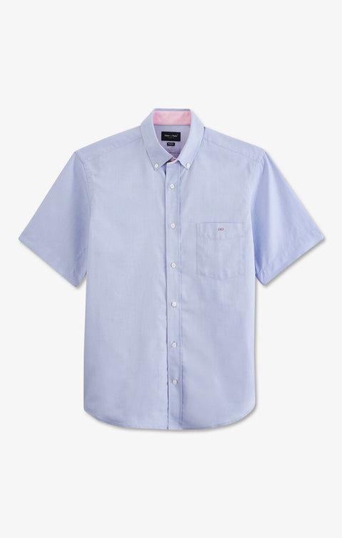 Chemisette bleu unie en coton - Image 2