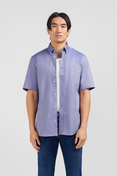 Chemisette bleu marine unie en coton - Image 1