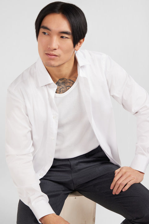 Chemise blanche slim en popeline stretch - Image 3