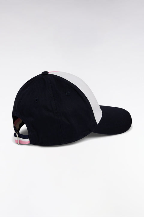 Casquette tricolore en twill de coton rose - Image 3