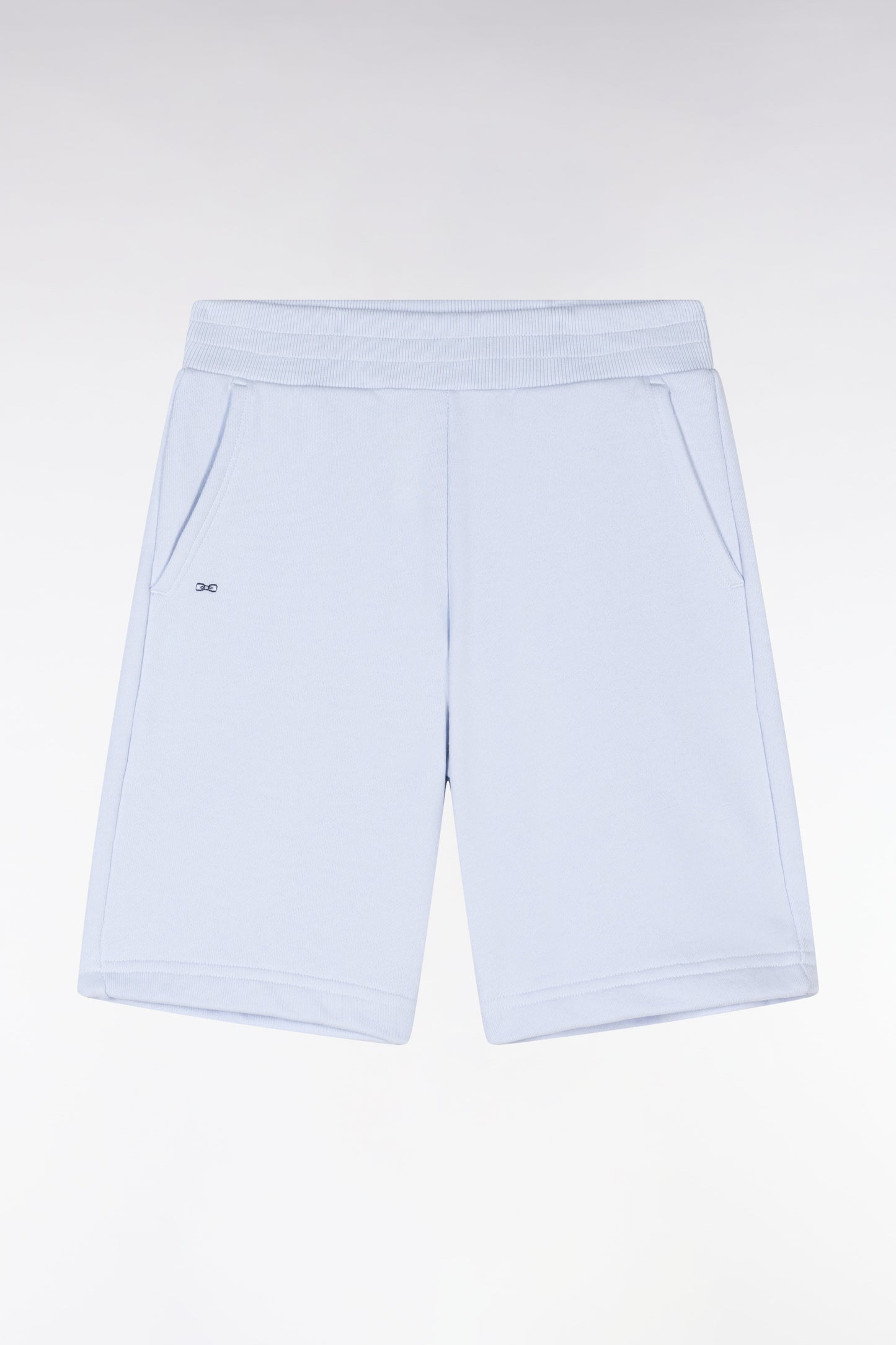 Short en molleton coton ciel coupe droite