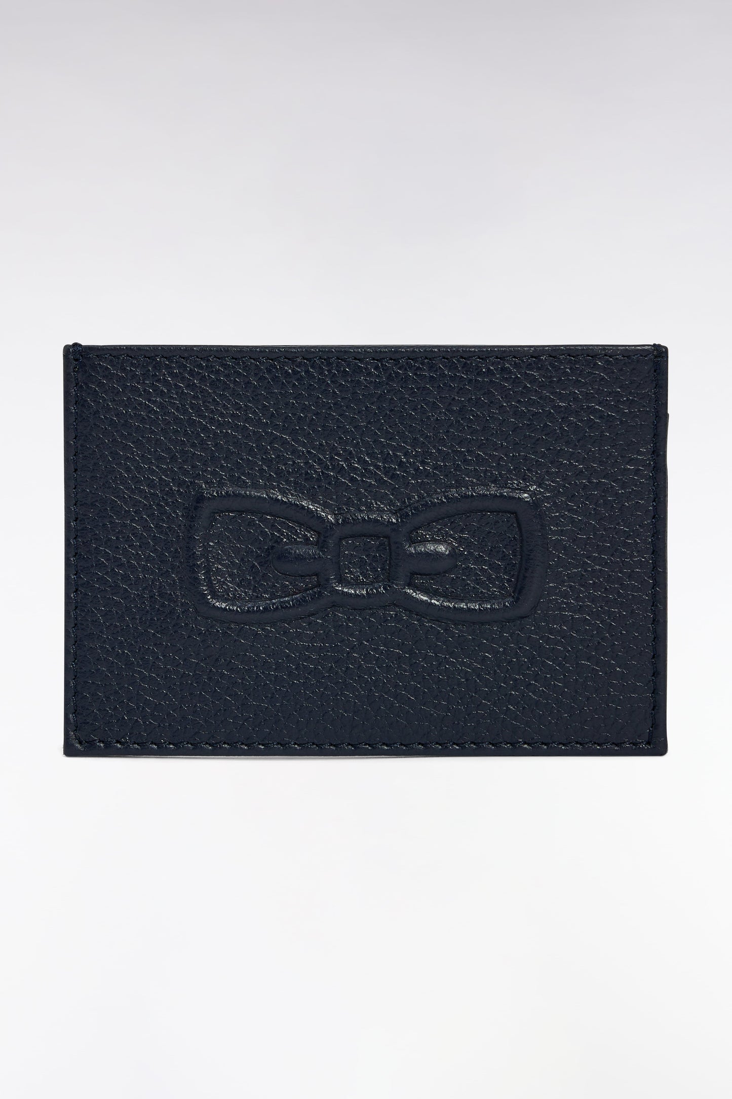 Porte-cartes en cuir grainé marine