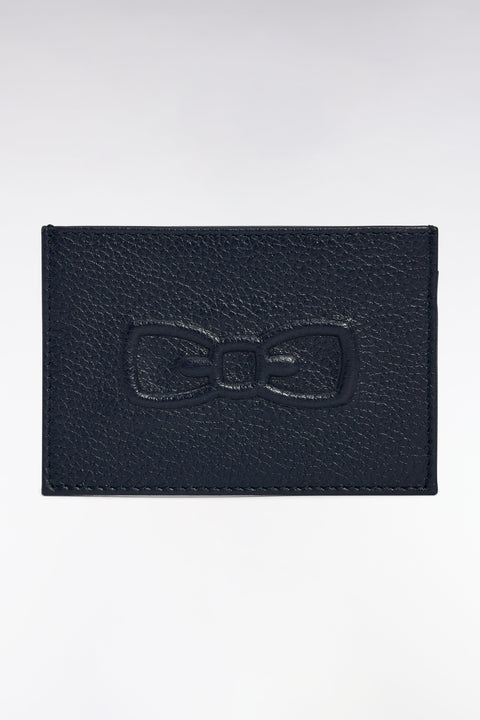 Porte-cartes en cuir grainé marine - Image 2