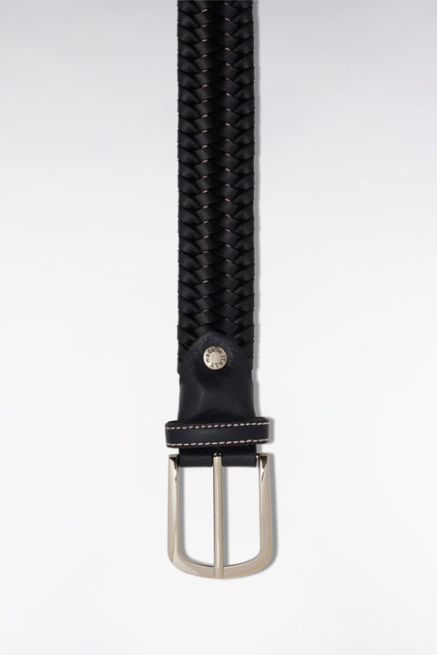 Ceinture en cuir tressé marine - Image 2