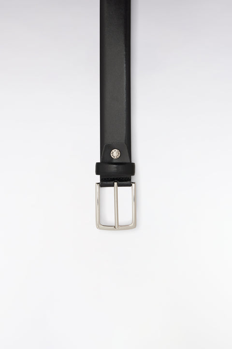 Ceinture en cuir lisse noire - Image 3