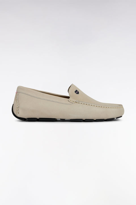 Mocassins en cuir suédé écrus - Image 1