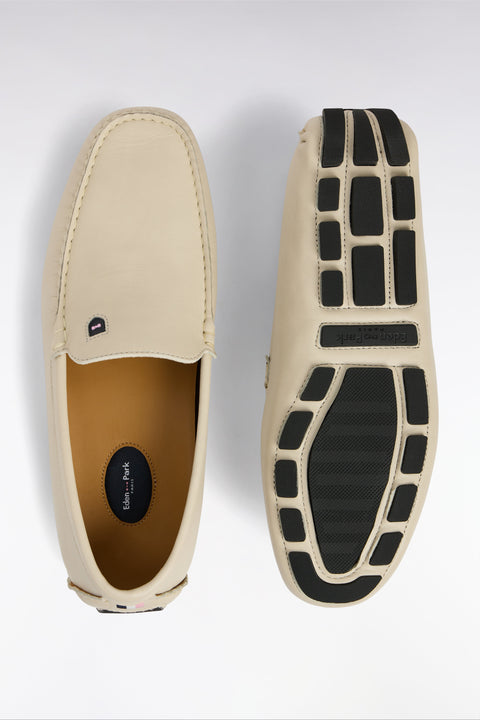 Mocassins en croûte de cuir beiges - Image 3