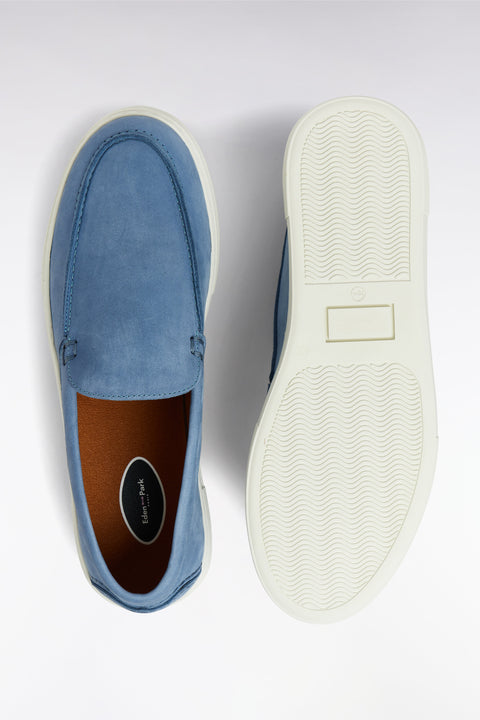 Mocassins à semelles sneakers en cuir suédé gris - Image 3