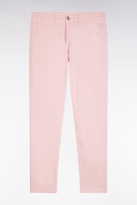 Pantalon chino sans plis en coton stretch rose coupe droite - Image 2