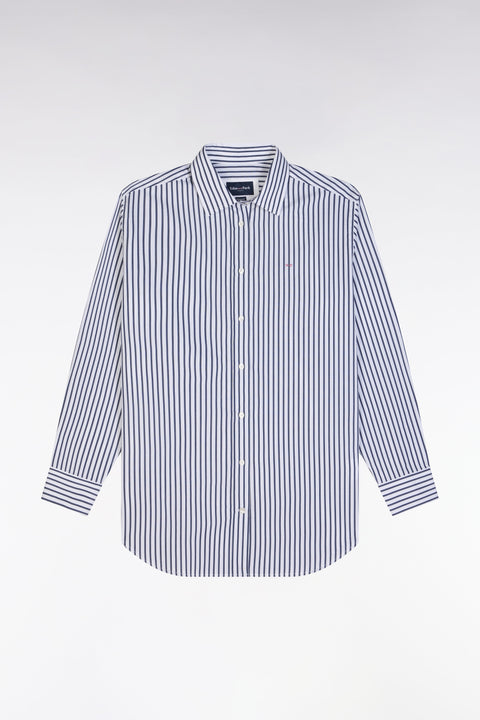 Chemise en coton ciel à rayures bâtons coupe décontractée - Image 2