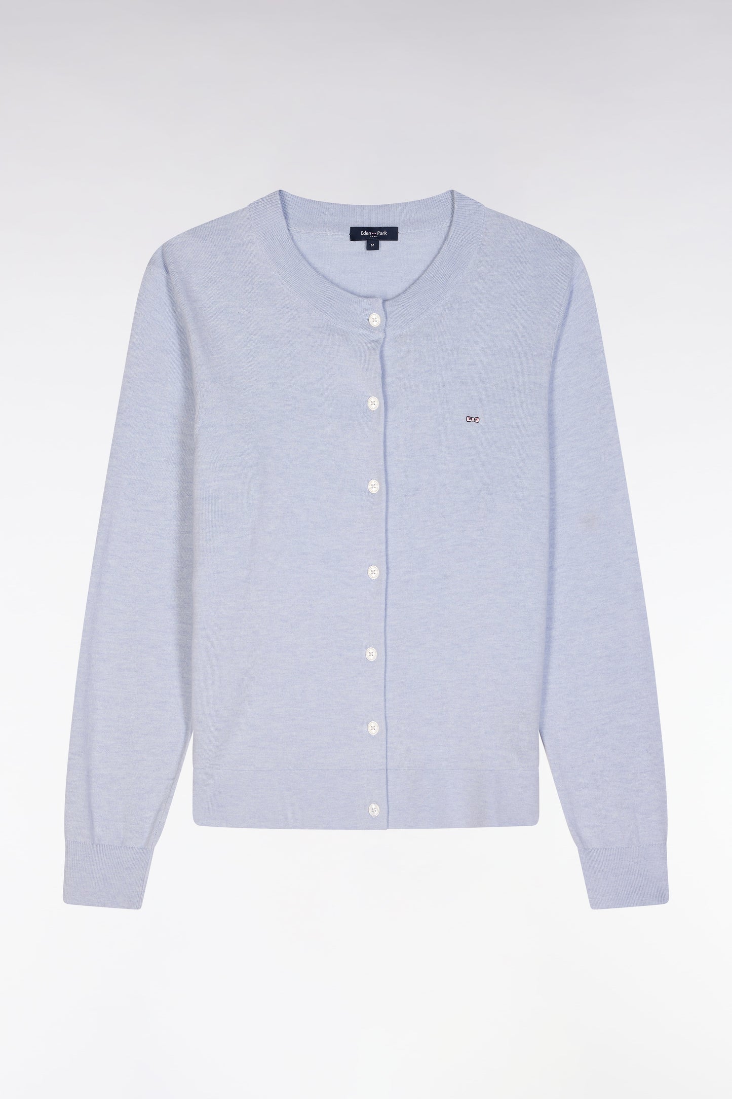 Cardigan en coton et soie mélangés bleu clair coupe décontractée