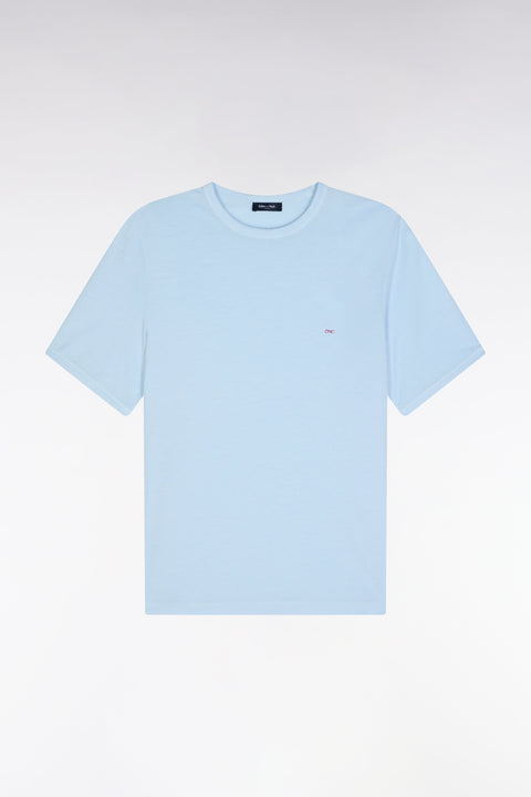 T-shirt uni ciel en lyocell et coton coupe droite - Image 2