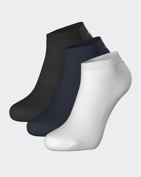 Lot de 3 paires de socquettes marine blanches et noires en coton stretch mélangé - Image 1