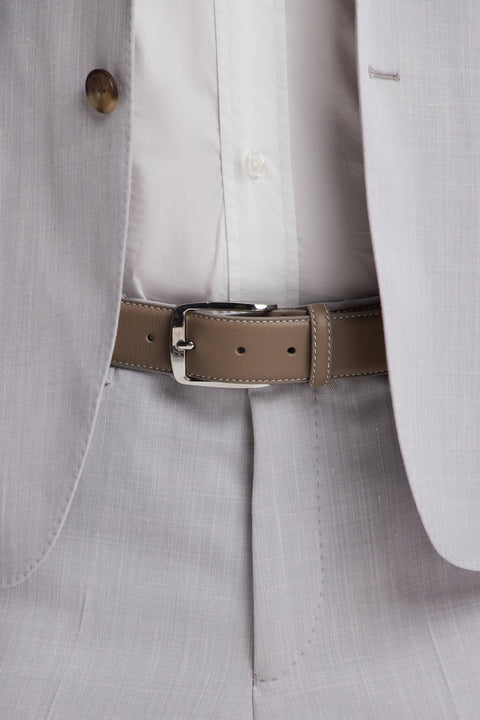 Ceinture élastique en caoutchouc uni beige - Image 2
