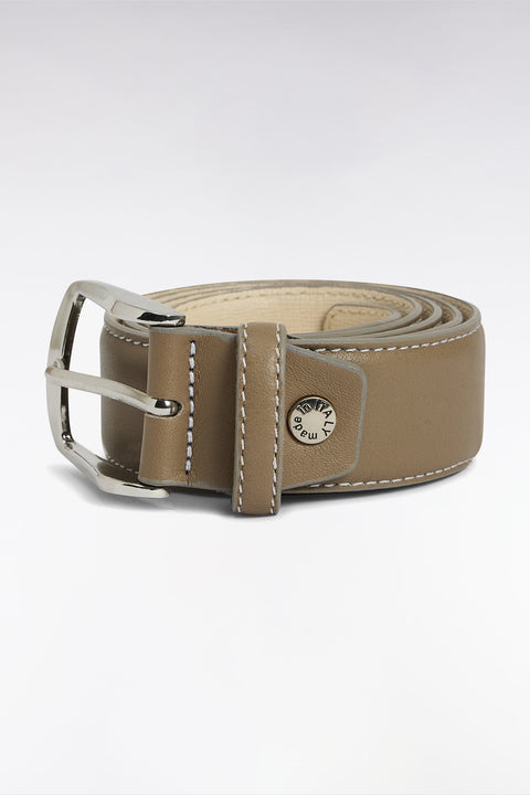 Ceinture élastique en caoutchouc uni beige - Image 1