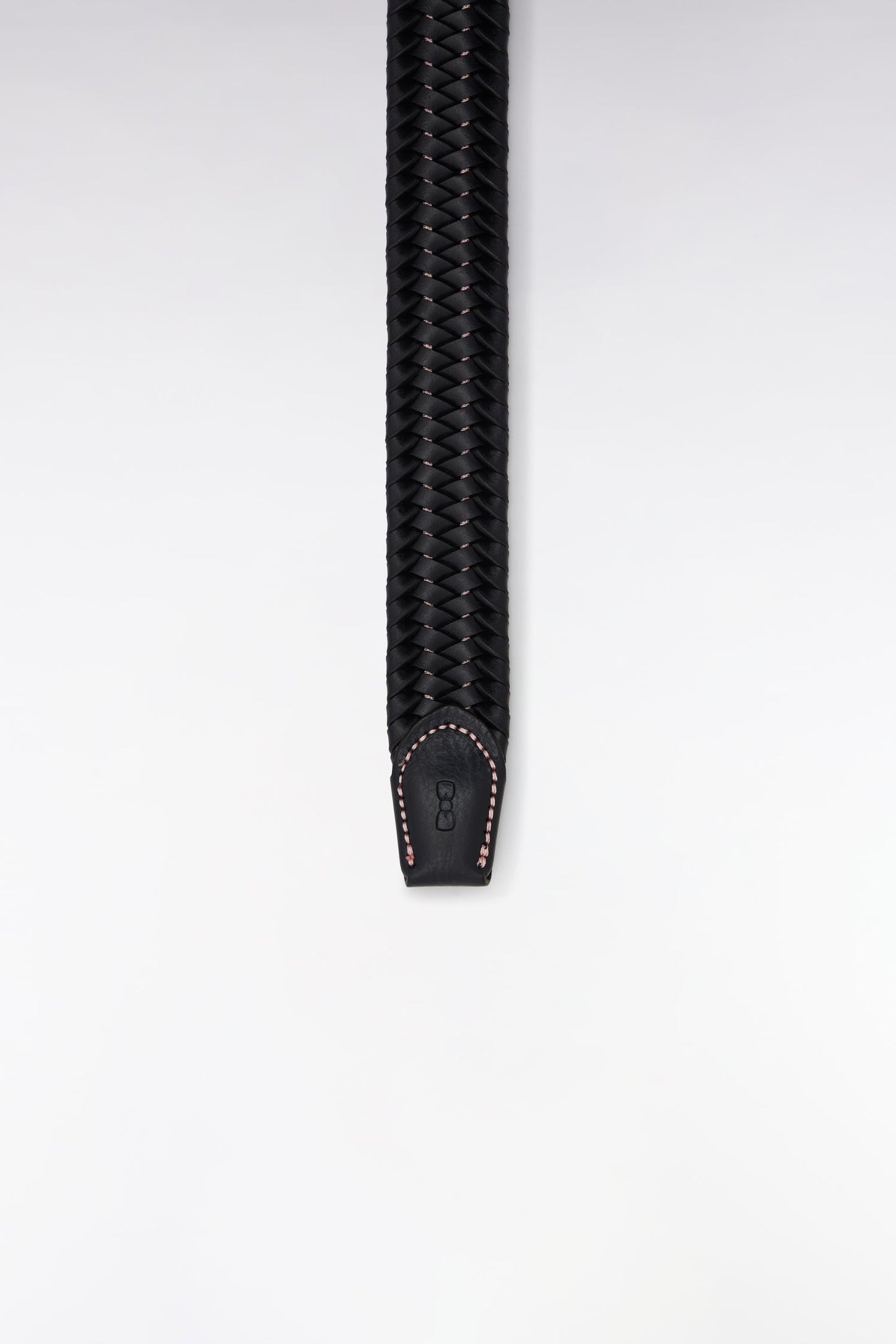 Ceinture en cuir tressé marine