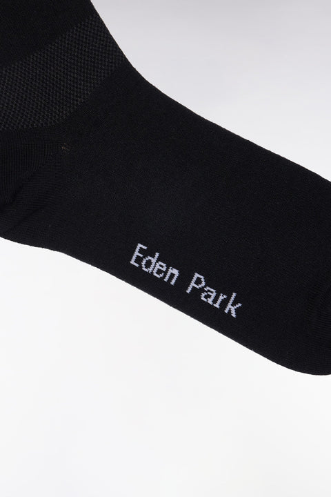 Chaussettes cerclées en coton stretch mélangé noires - Image 2