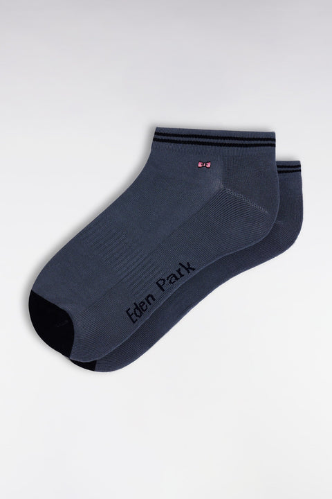 Chaussettes basses en coton stretch mélangé grises - Image 1