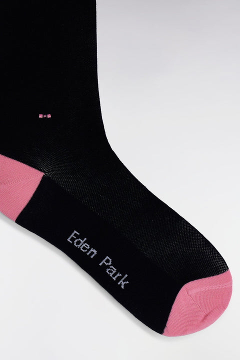 Chaussettes unies en coton stretch mélangé marine - Image 2