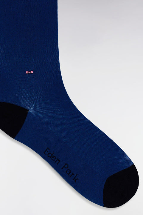 Chaussettes unies en coton stretch mélangé bleues - Image 2