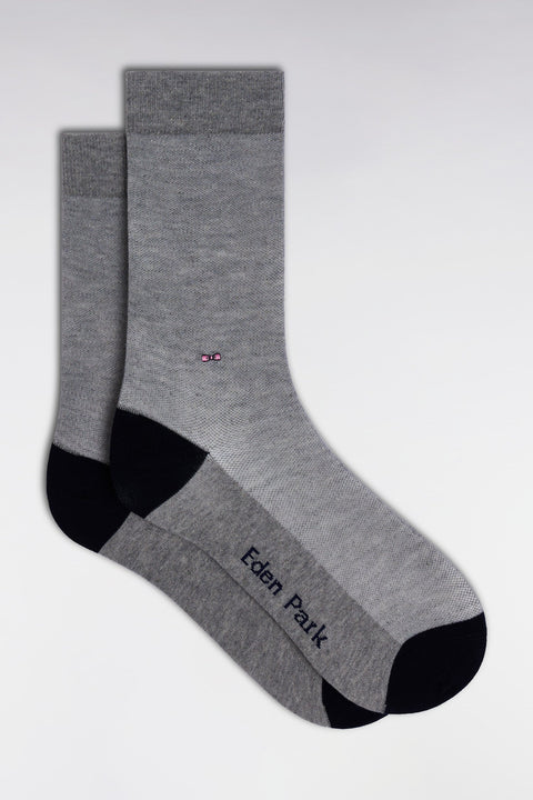 Chaussettes en coton stretch mélangé grises - Image 1