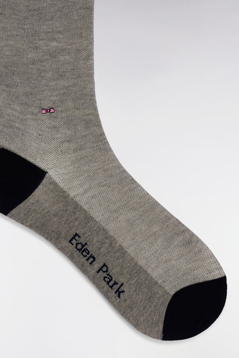 Chaussettes en coton stretch mélangé grises - Image 2