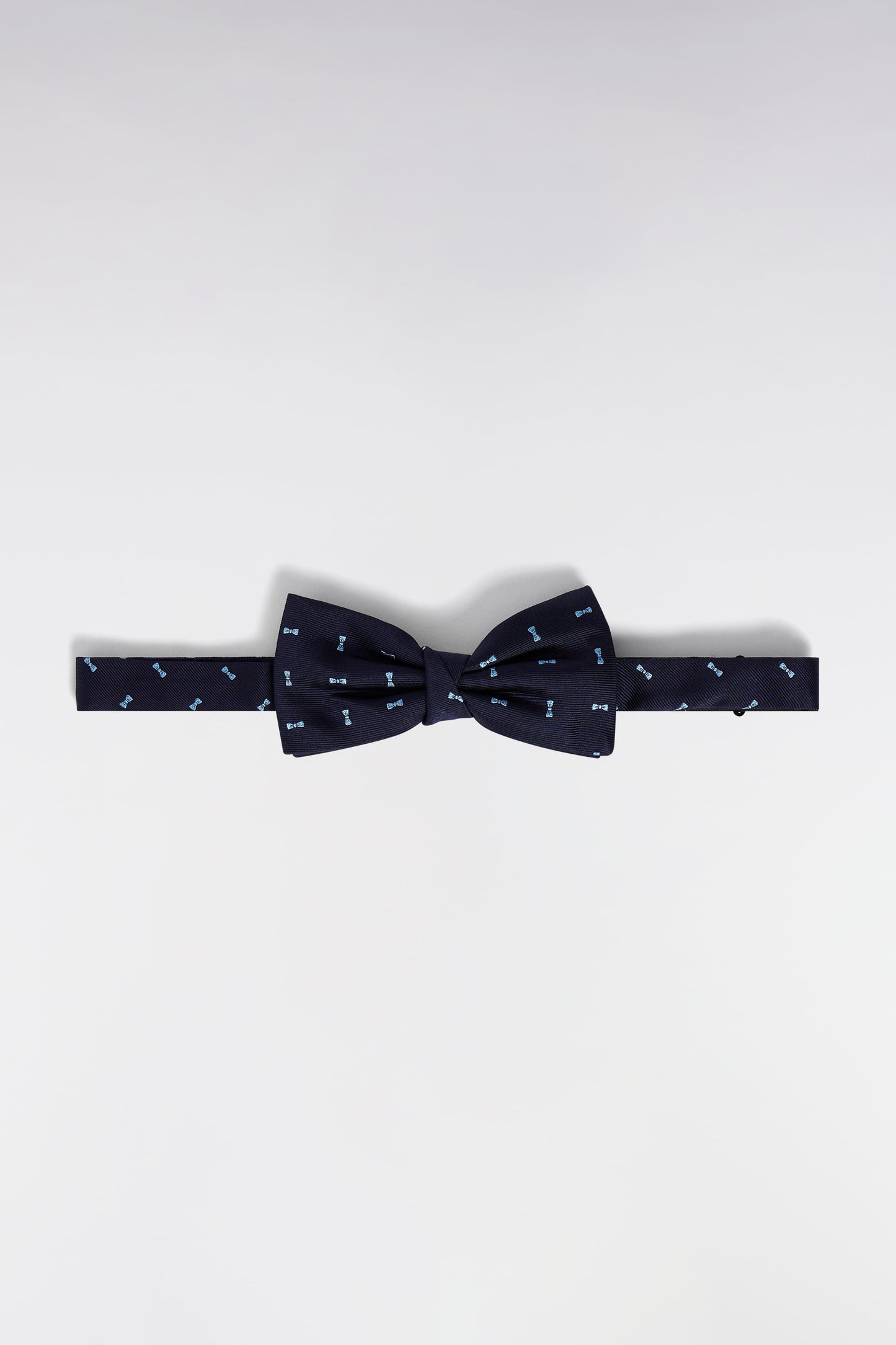 Nœud papillon en soie ciel à micromotifs nœuds papillon