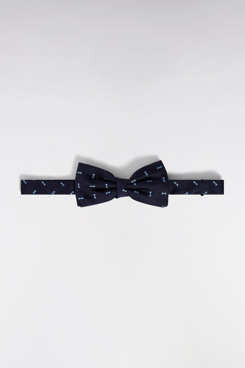 Nœud papillon en soie ciel à micromotifs nœuds papillon - Image 1