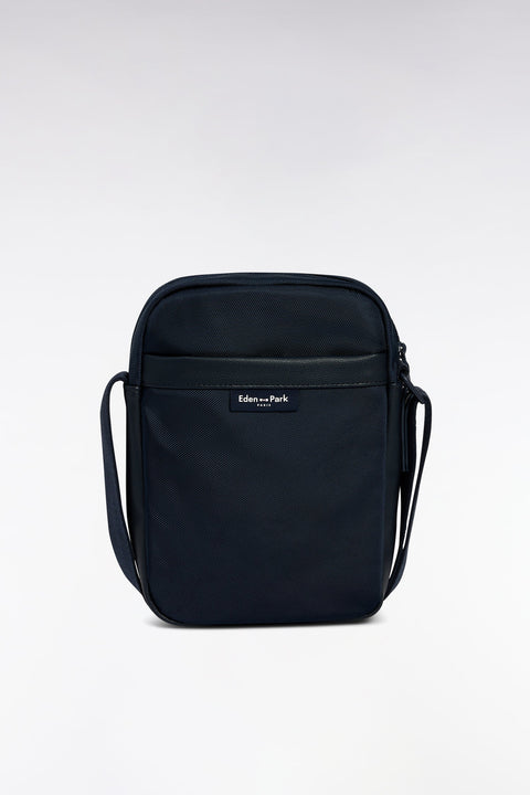 Sac besace toile et cuir noir - Image 2