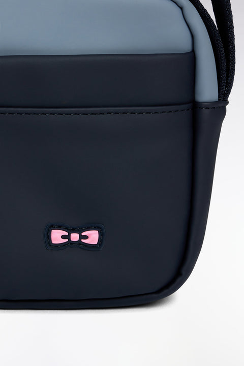 Camera bag en gomme coupé-cousu marine et gris - Image 3