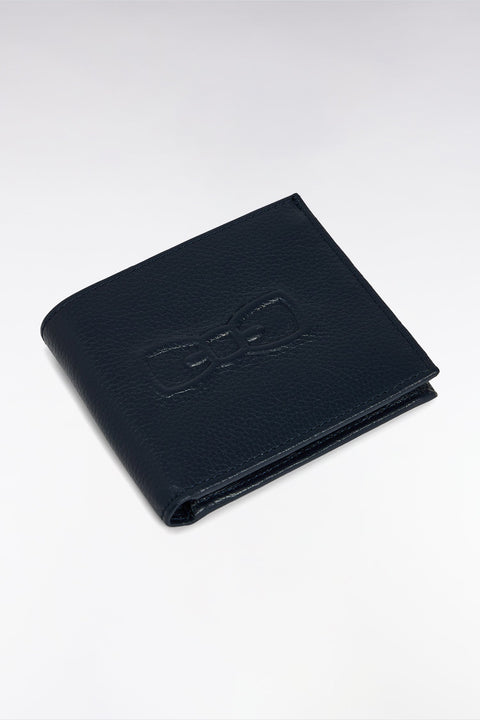 Portefeuille format italien en cuir grainé marine - Image 3