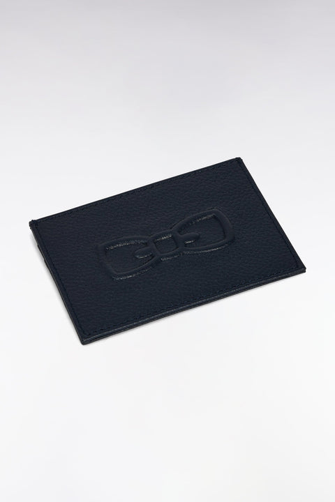 Porte-cartes en cuir grainé marine - Image 3