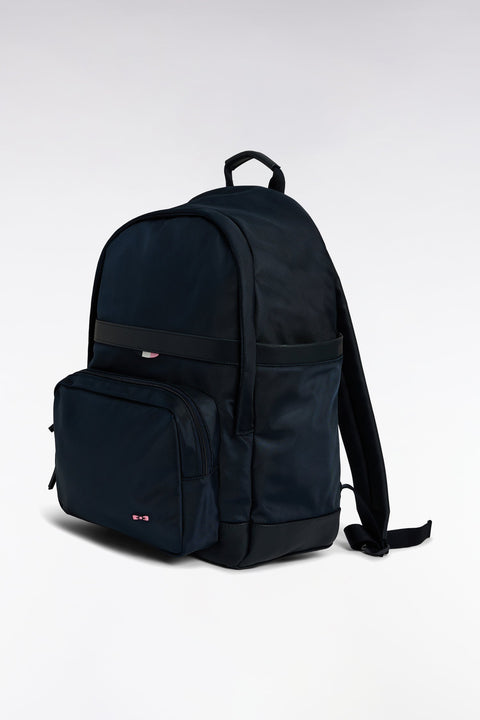 Sac à dos en toile et cuir noir - Image 2