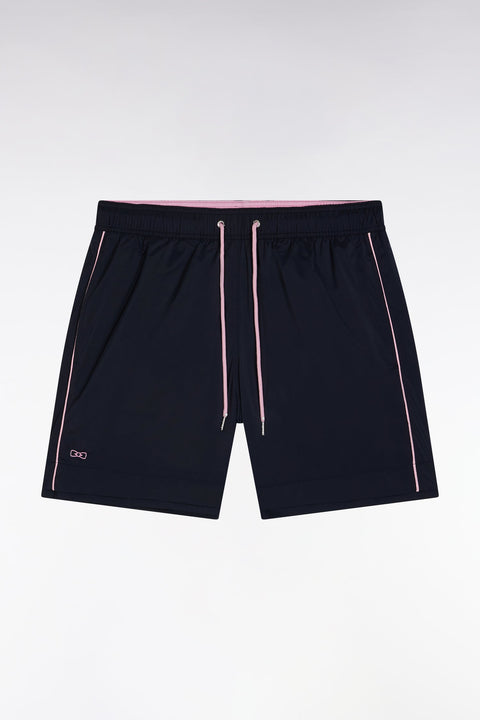 Maillot de bain marine à passepoil rose - Image 2