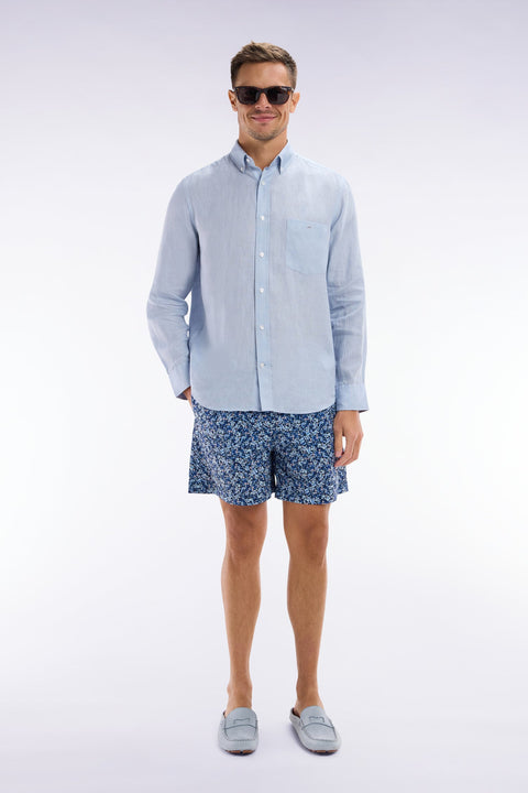 Maillot de bain bleu à imprimé floral - Image 1