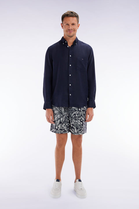 Maillot de bain marine à imprimé jungle blanc - Image 1