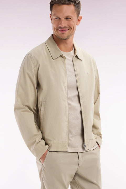 Pantalon chino sans plis en coton stretch beige coupe droite - Image 3