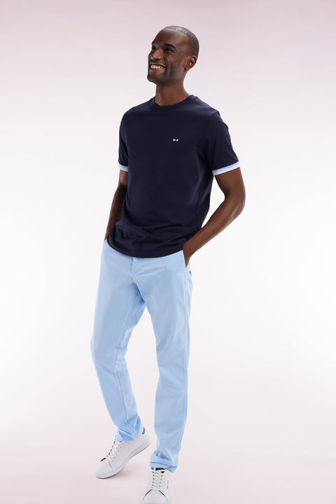Pantalon chino sans plis en coton stretch gris clair coupe droite - Image 3
