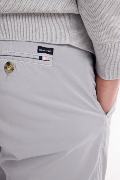 Pantalon chino sans plis en coton stretch gris coupe droite - Image 3