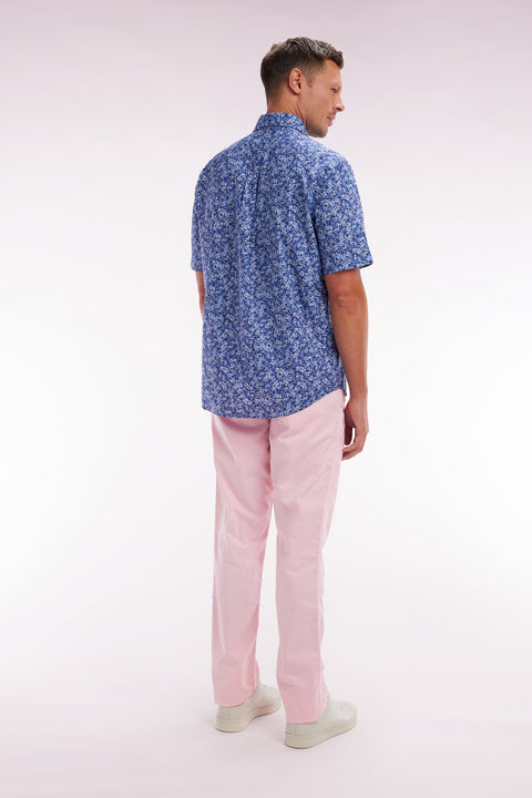 Pantalon chino sans plis en coton stretch rose coupe droite - Image 3