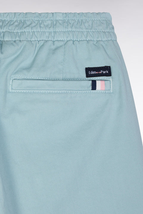 Pantalon chino sans plis en coton stretch vert d'eau coupe droite - Image 2