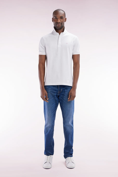 Jean 5 poches en denim stretch foncé coupe droite - Image 1