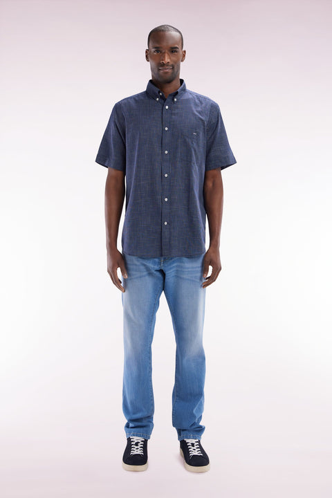 Jean 5 poches en denim stretch medium wash coupe droite - Image 1