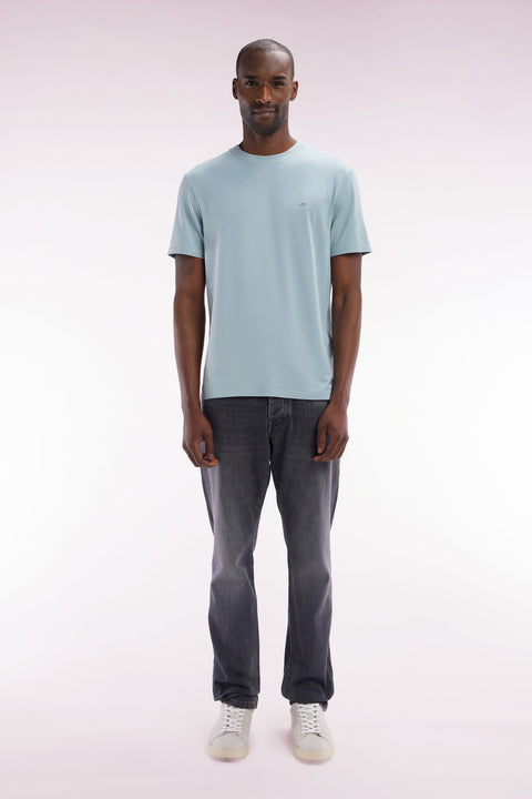 Jean 5 poches en denim stretch gris anthracite coupe droite - Image 1
