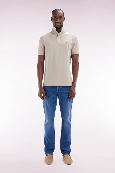 Jean 5 poches en denim stretch délavage stone wash medium coupe slim - Image 1