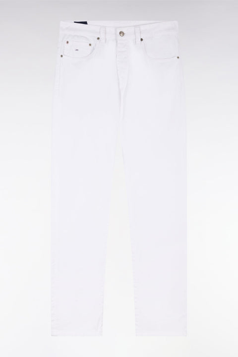 Jean 5 poches en denim stretch blanc coupe droite - Image 2